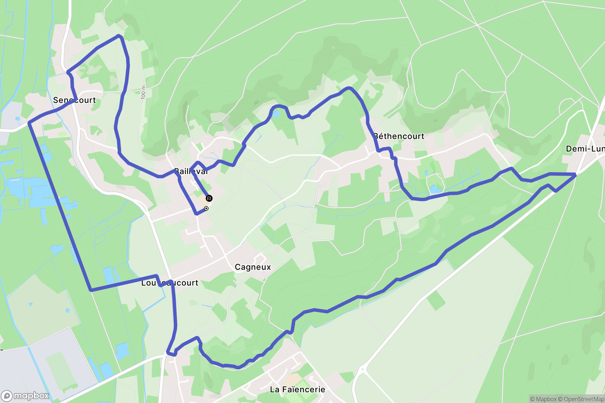 Bailleval : carte du parcours de randonnée - France