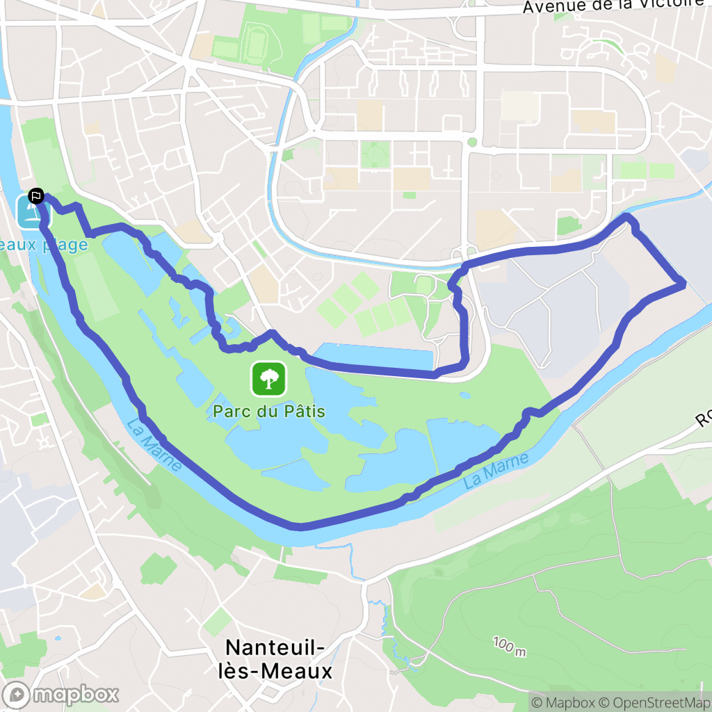 Meaux : carte du parcours de randonnée - France