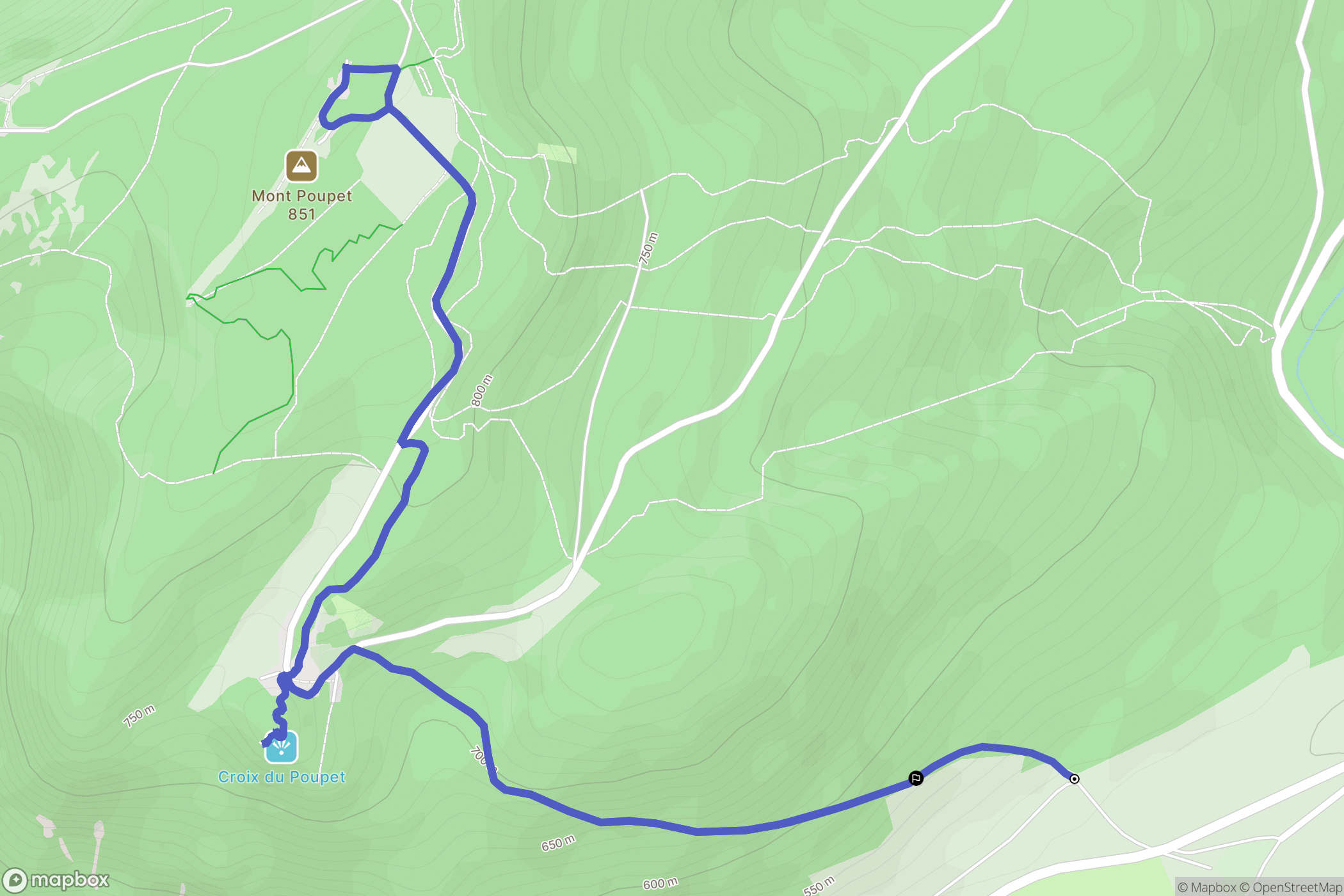 Saint-Thiébaud : carte du parcours de randonnée - France