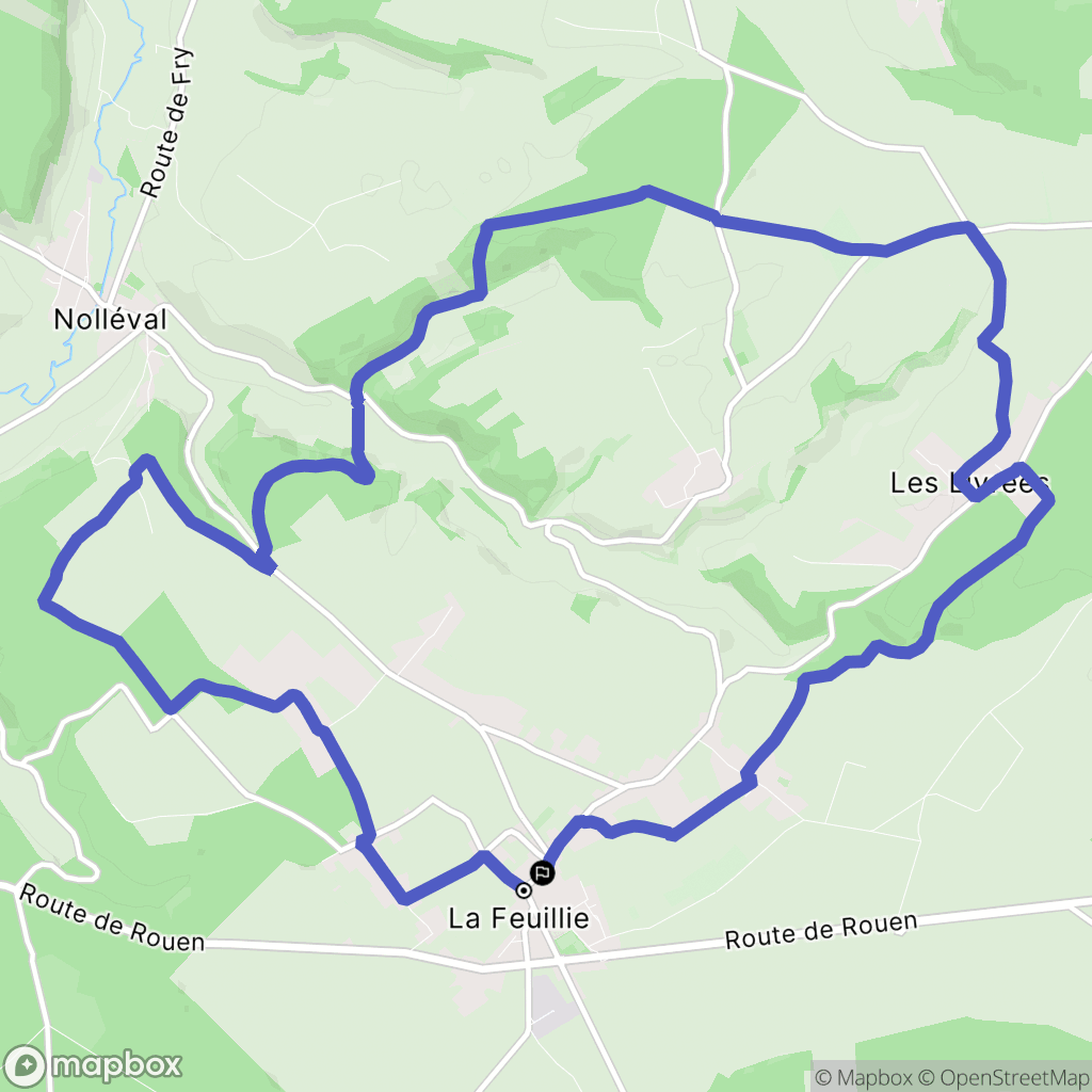 La Feuillie : carte du parcours de randonnée - France