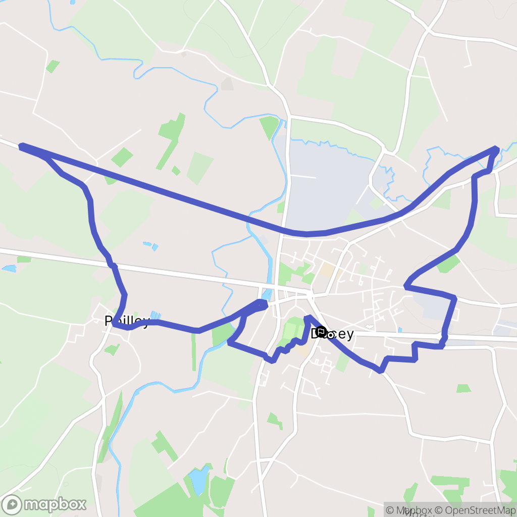 Ducey-les-Chéris : carte du parcours de randonnée - France