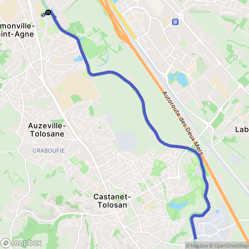 Ramonville-Saint-Agne : carte du parcours de randonnée - France