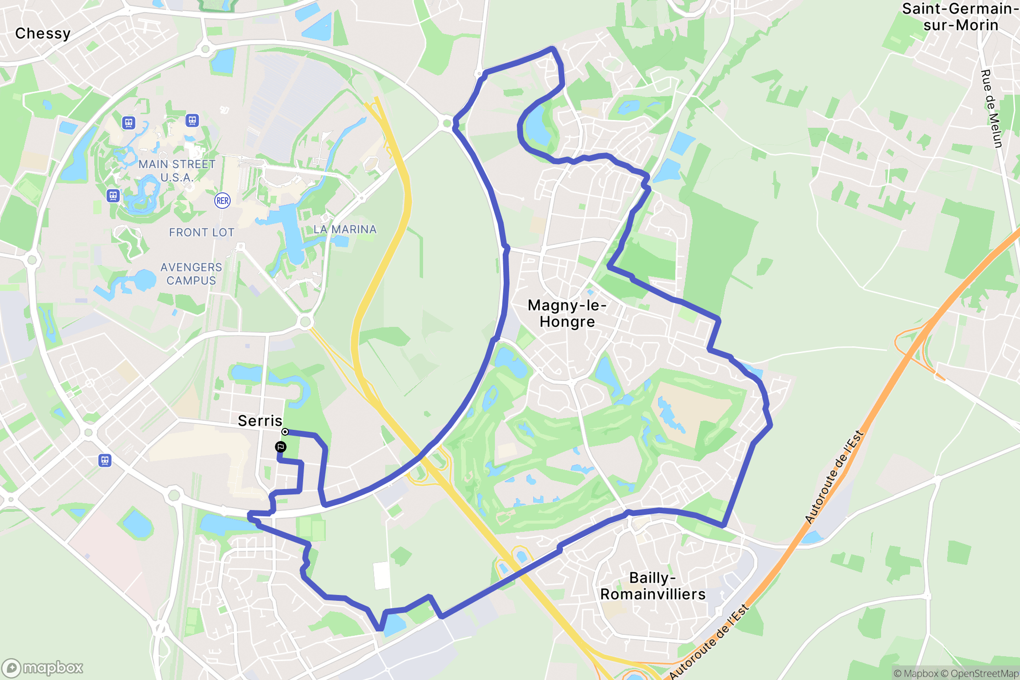 Serris : carte du parcours de randonnée - France