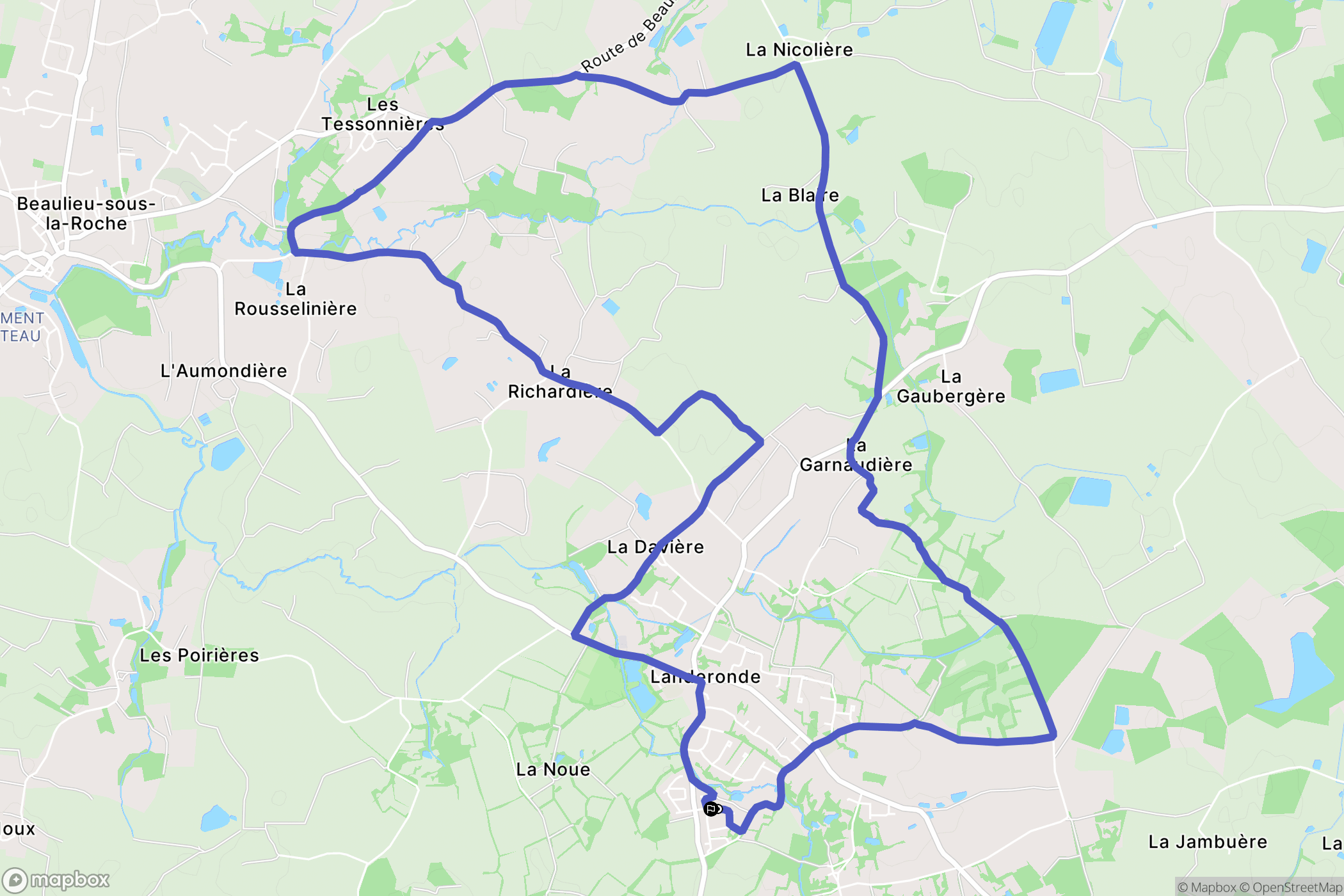 Landeronde : carte du parcours de randonnée - France