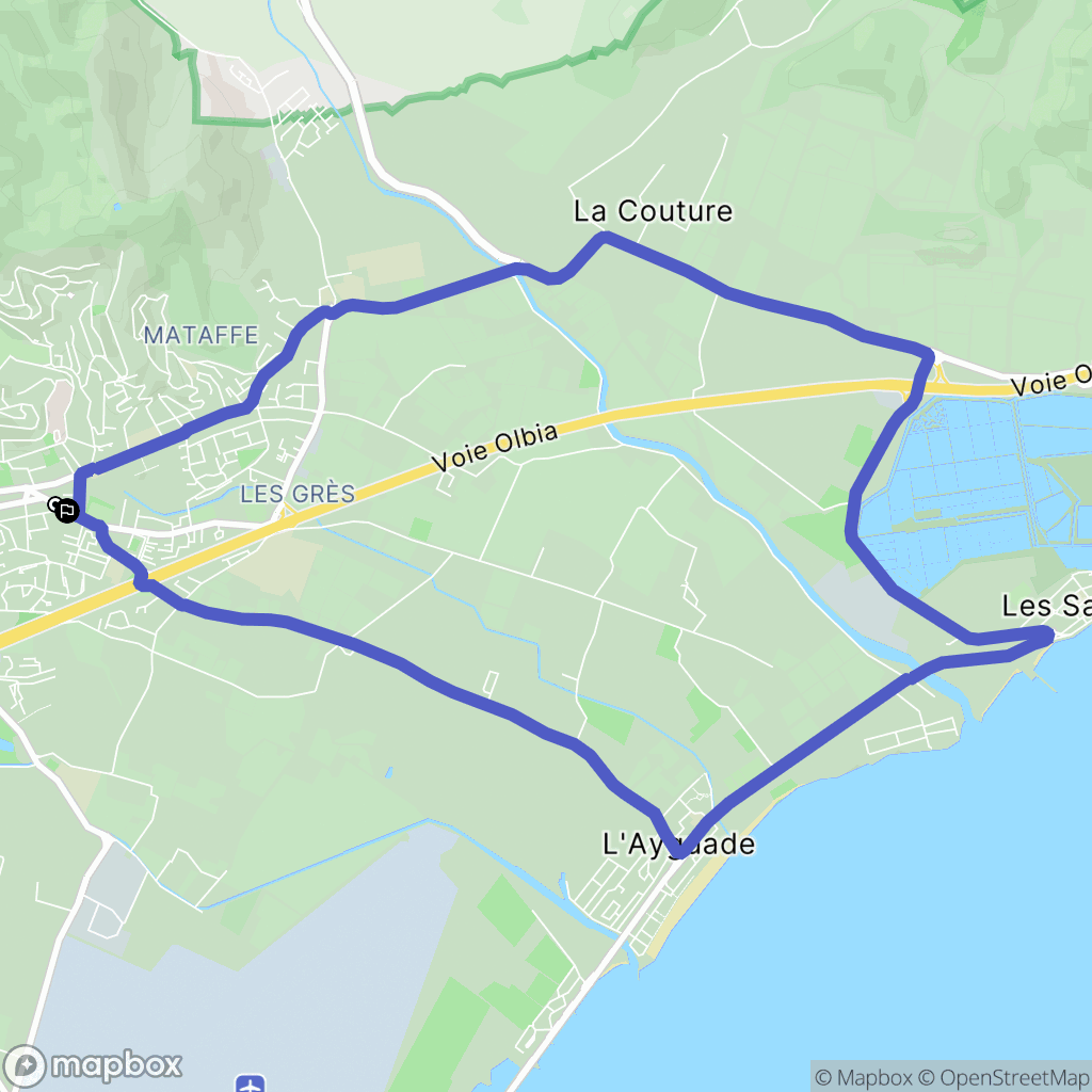 Hyères : carte du parcours de randonnée - France