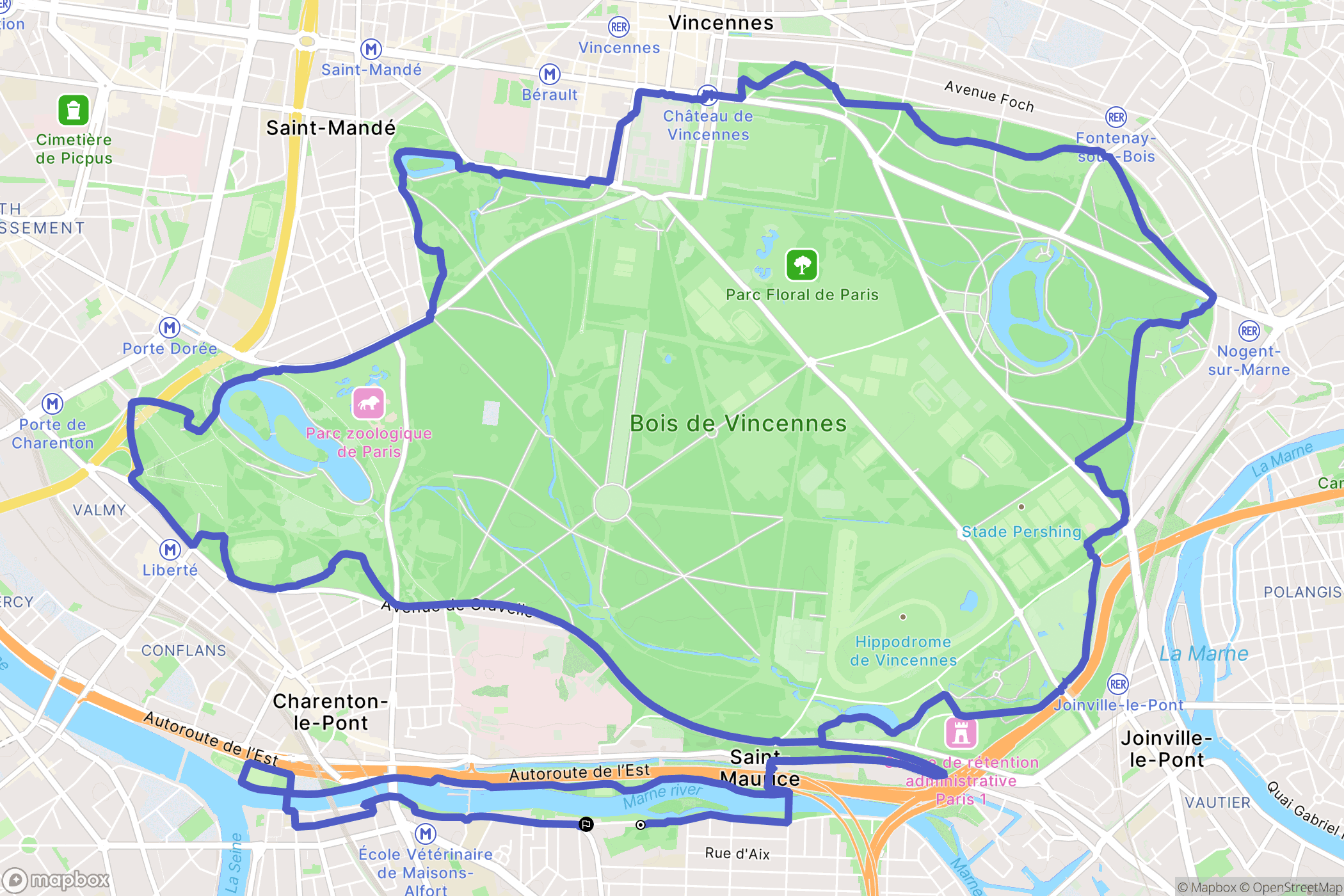 Maisons-Alfort : carte du parcours de randonnée - France