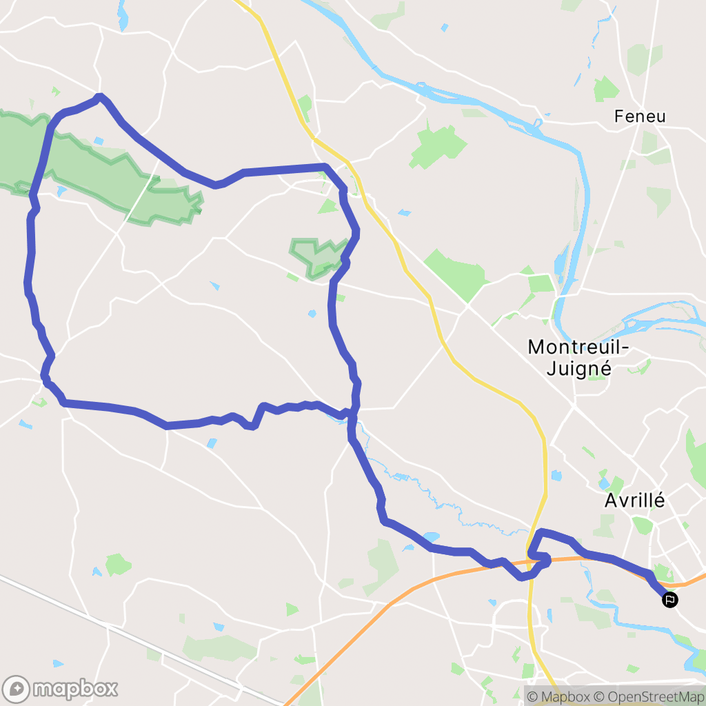 Avrillé : carte du parcours de randonnée - France