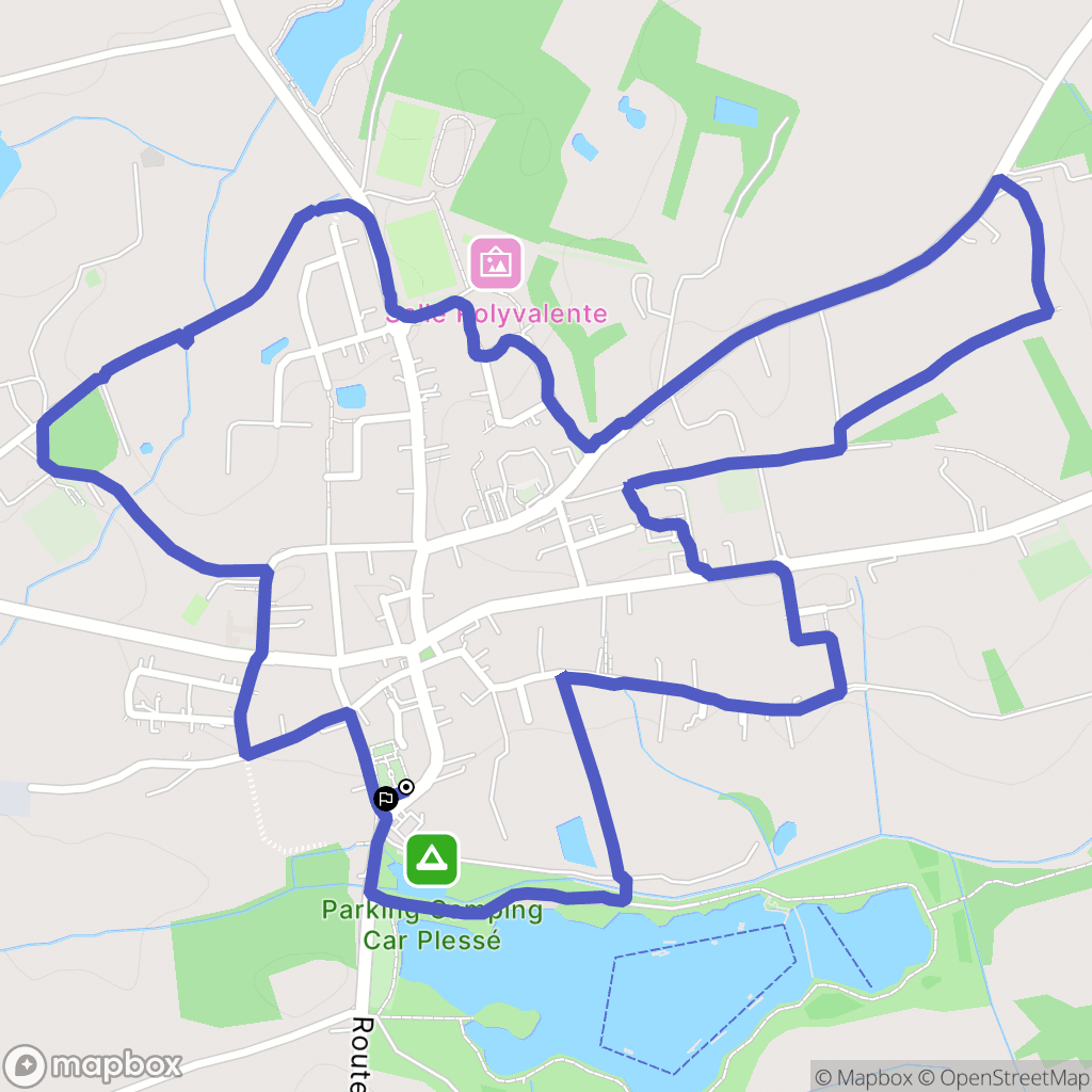 Plesse : carte du parcours de randonnée - France