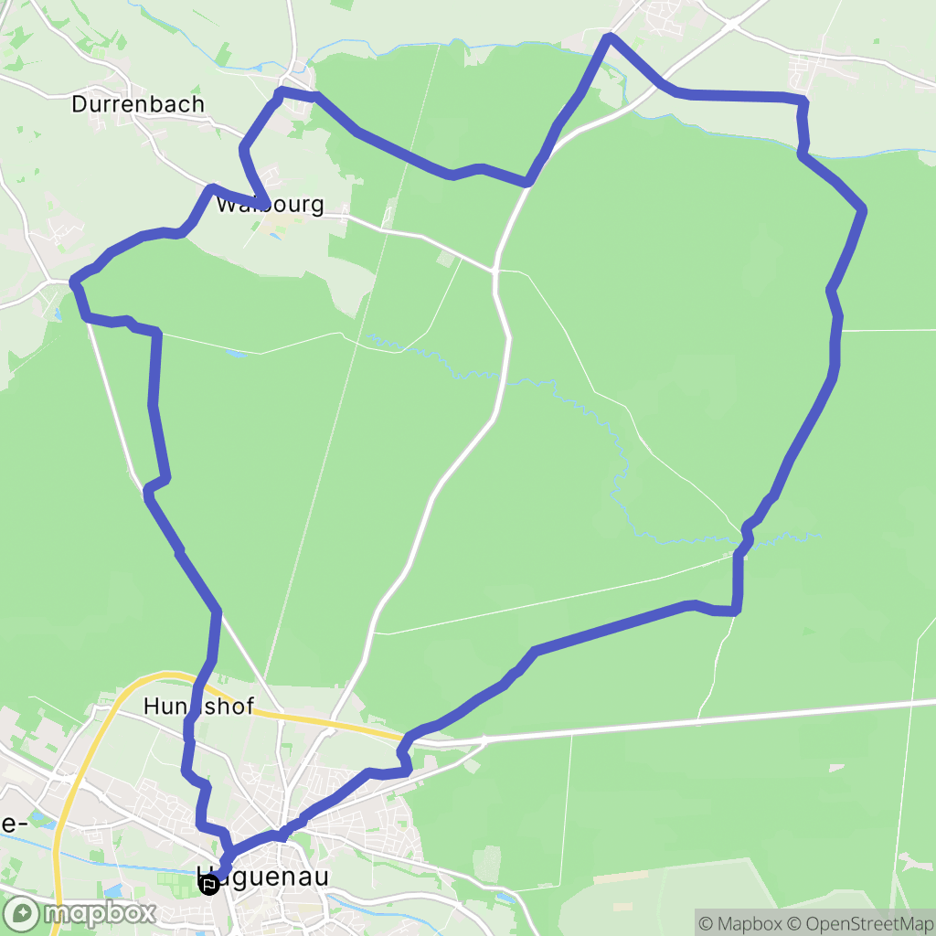 Haguenau : carte du parcours de randonnée - France