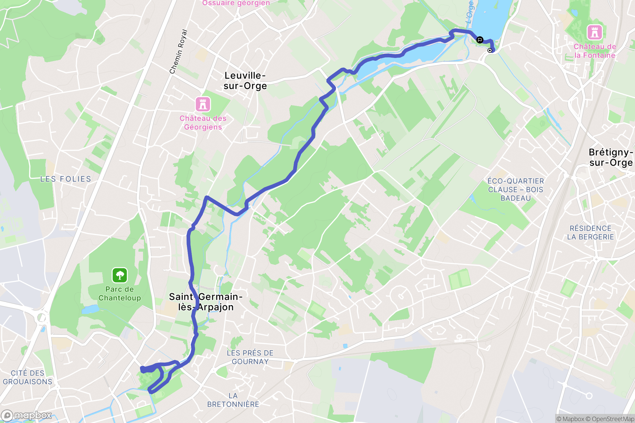Brétigny-sur-Orge : carte du parcours de randonnée - France