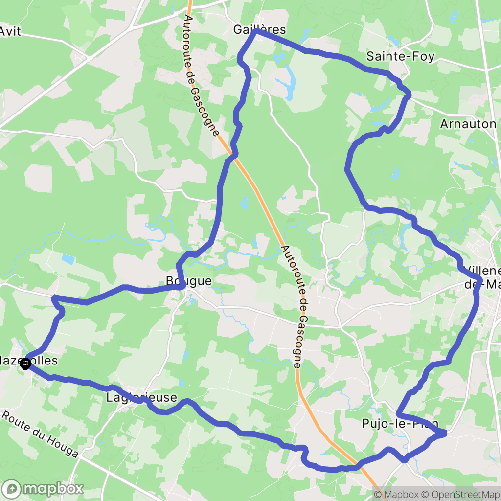 Mazerolles : carte du parcours de randonnée - France