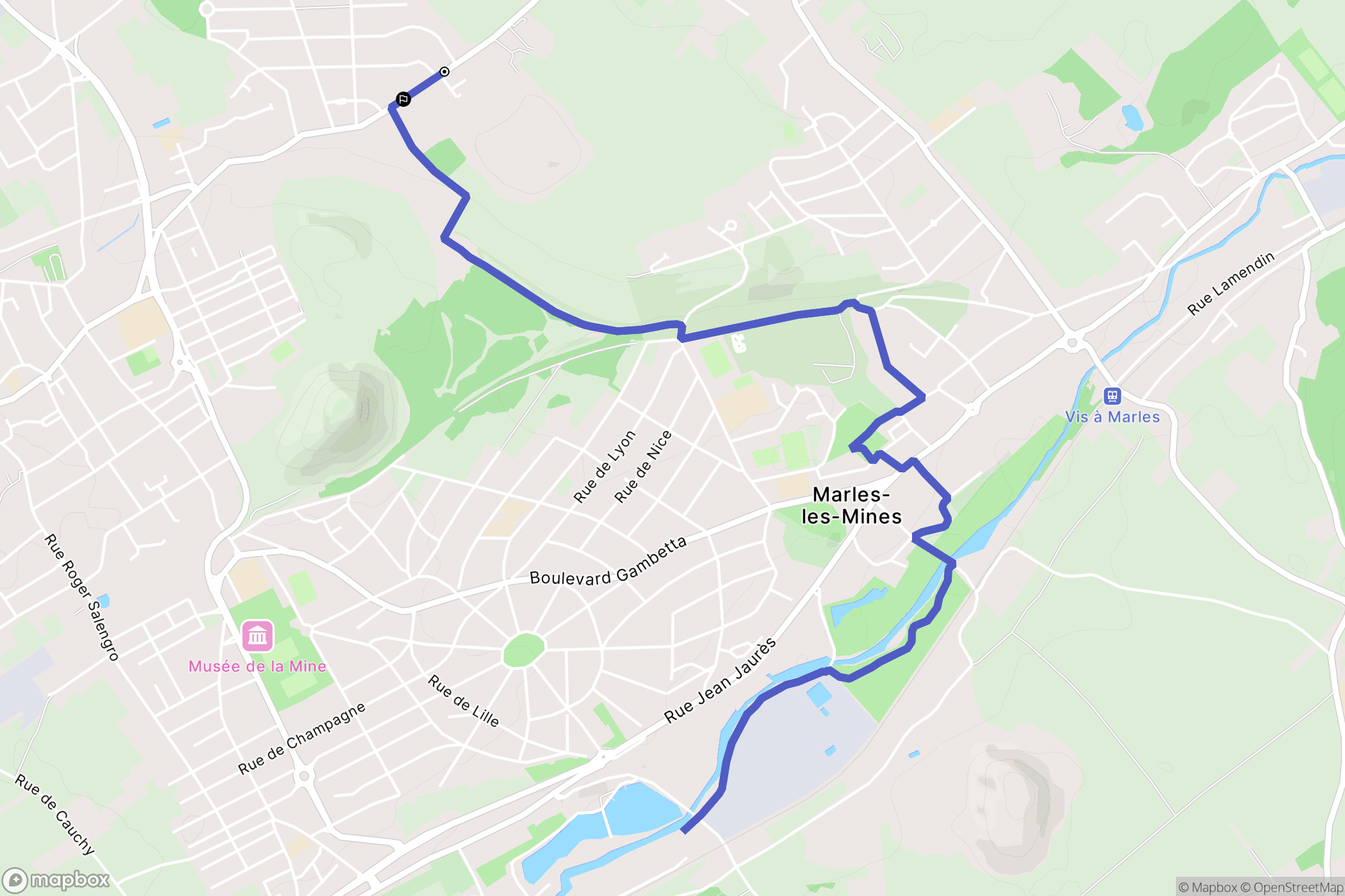 Lozinghem : carte du parcours de randonnée - France