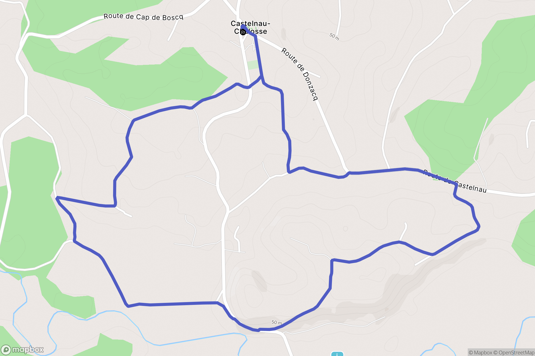 Castelnau-Chalosse : carte du parcours de randonnée - France