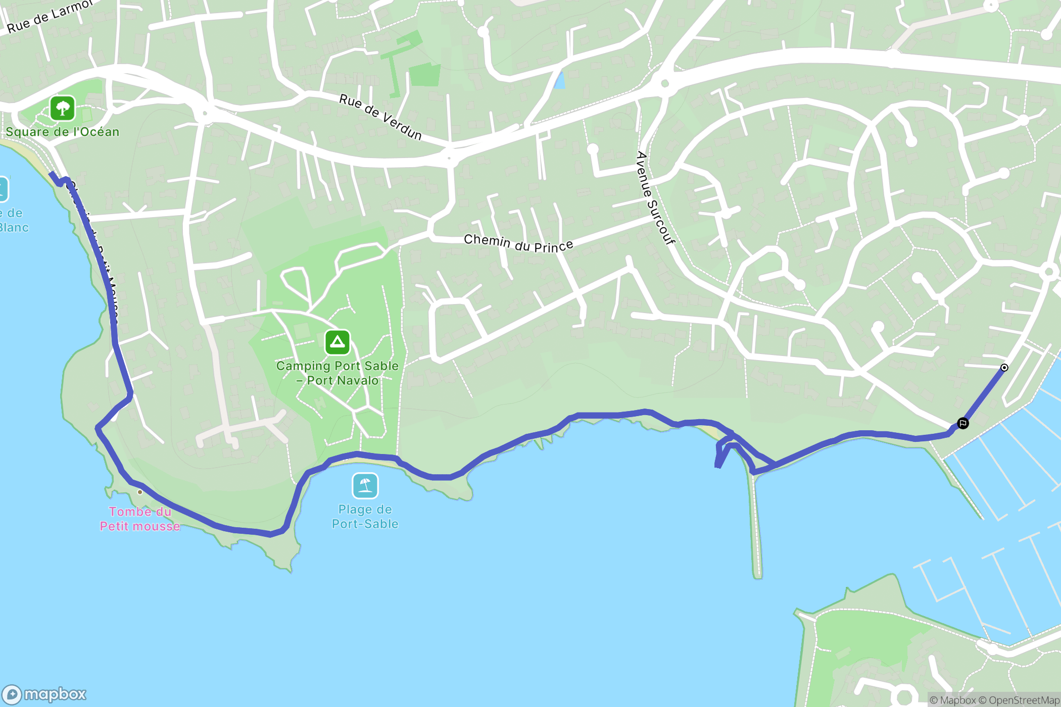 Arzon : carte du parcours de randonnée - France