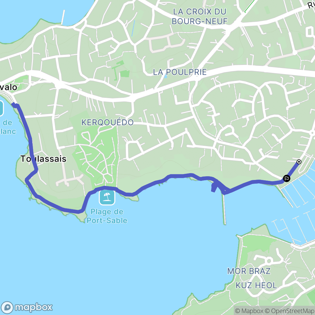 Arzon : carte du parcours de randonnée - France