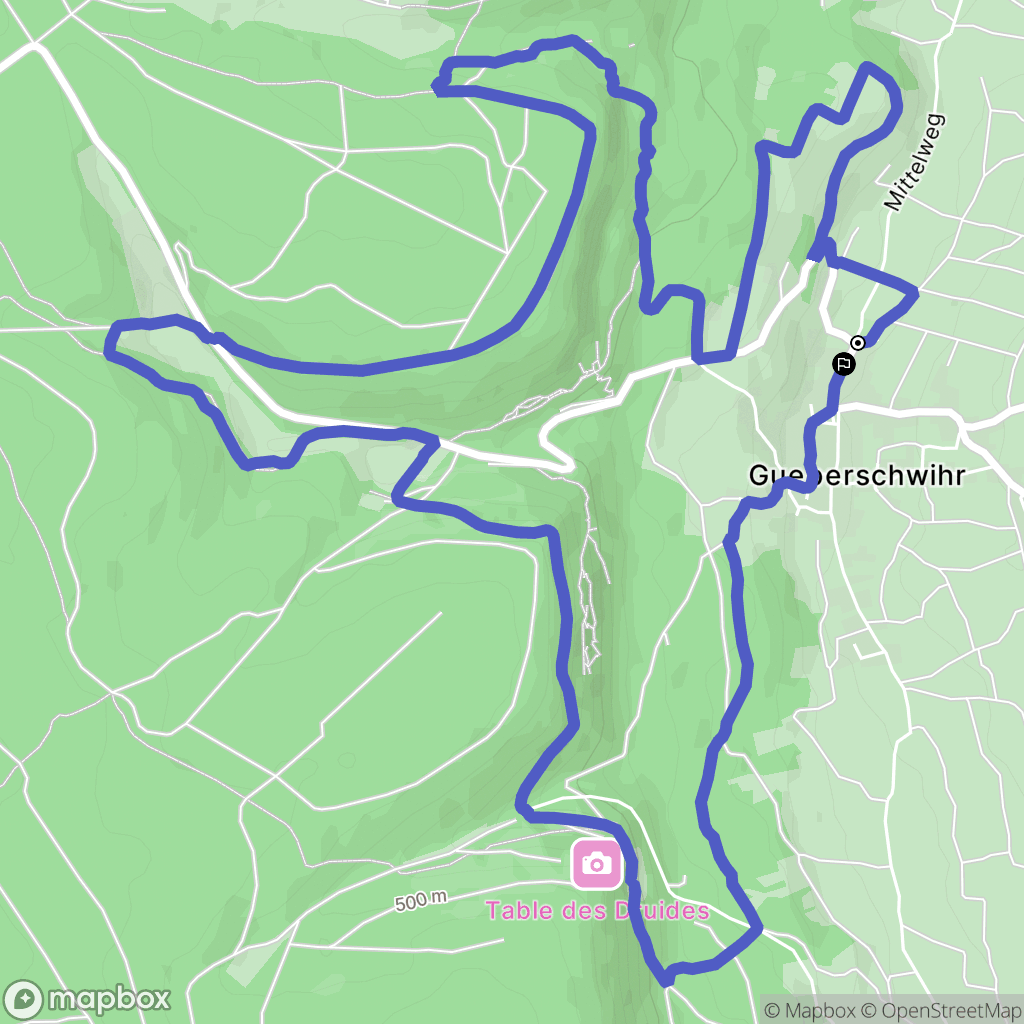 Gueberschwihr : carte du parcours de randonnée - France