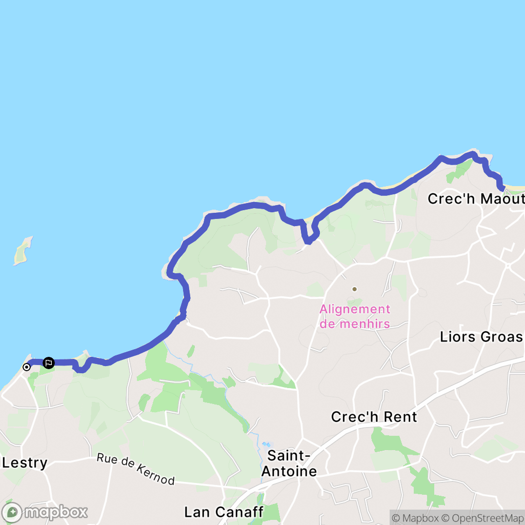 Pleubian : carte du parcours de randonnée - France