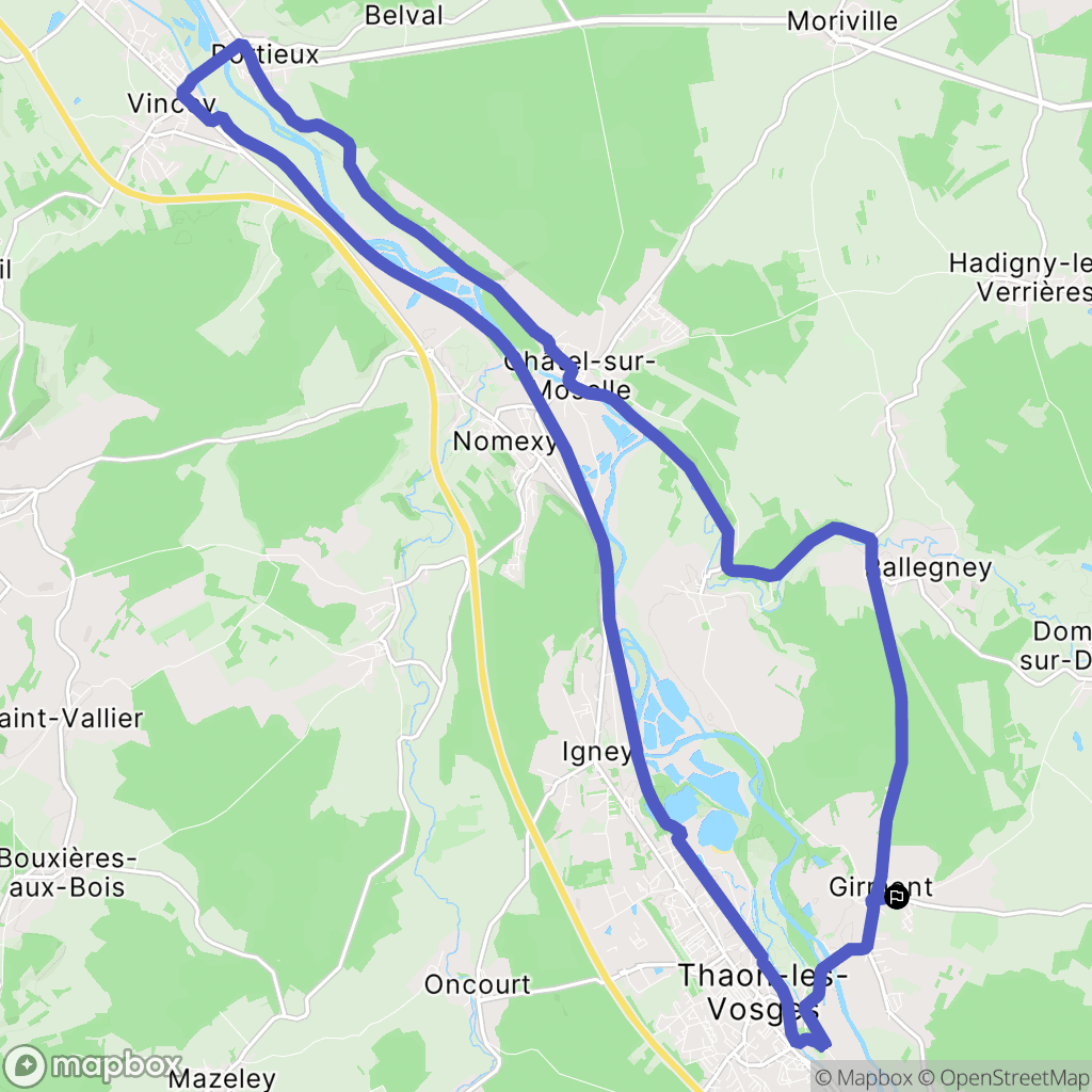 Thaon-les-Vosges : carte du parcours de randonnée - France