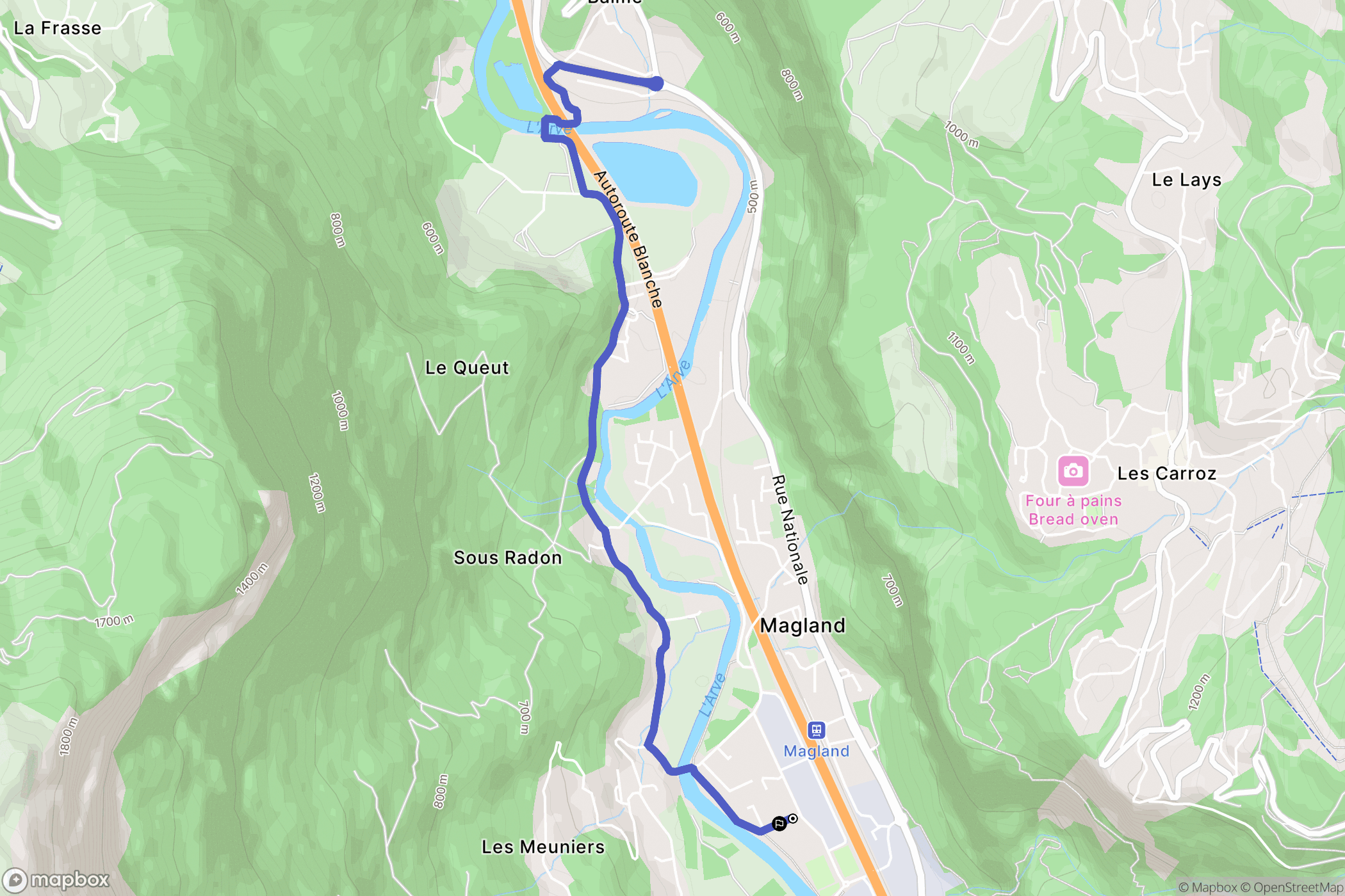 Magland : carte du parcours de randonnée - France