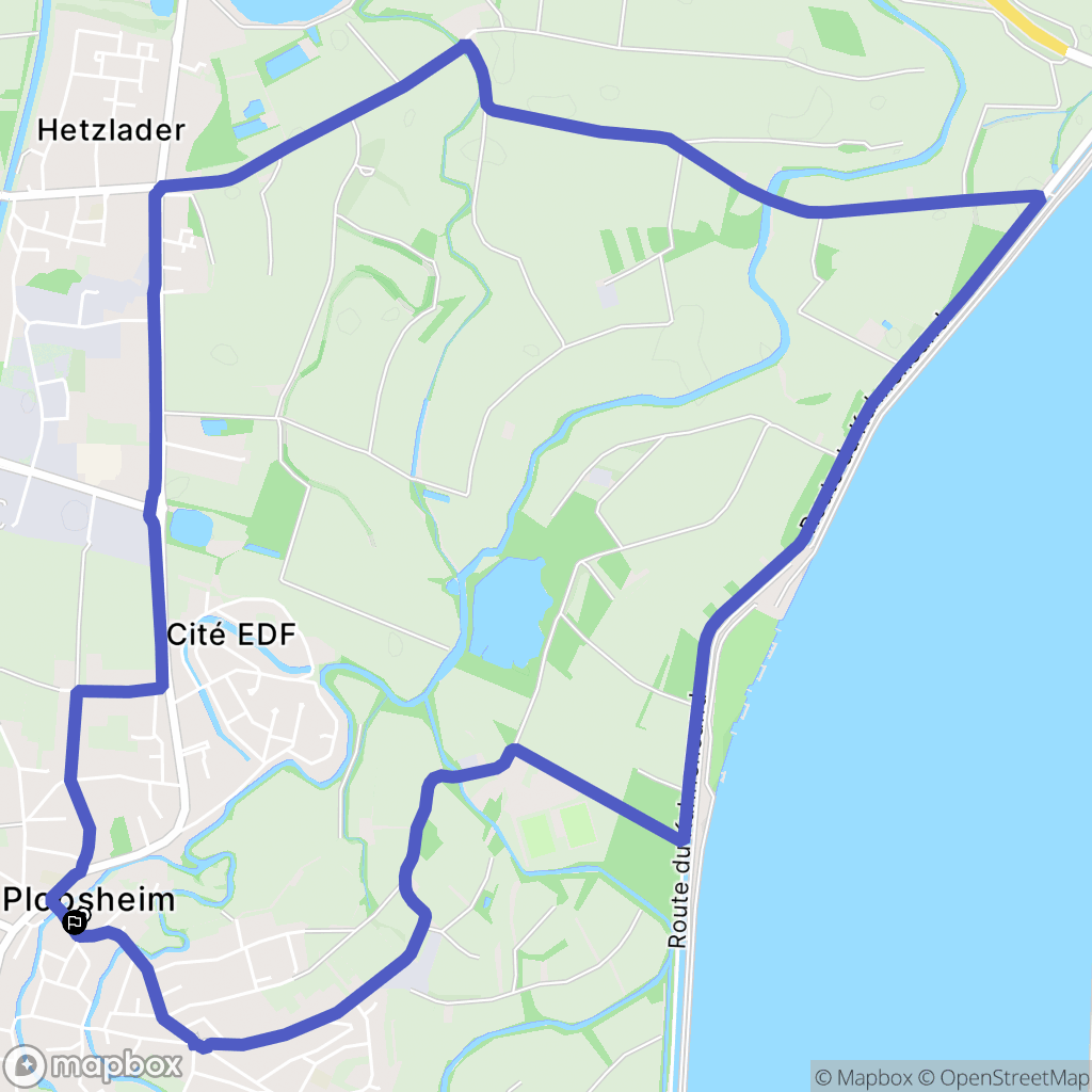 Plobsheim : carte du parcours de randonnée - France