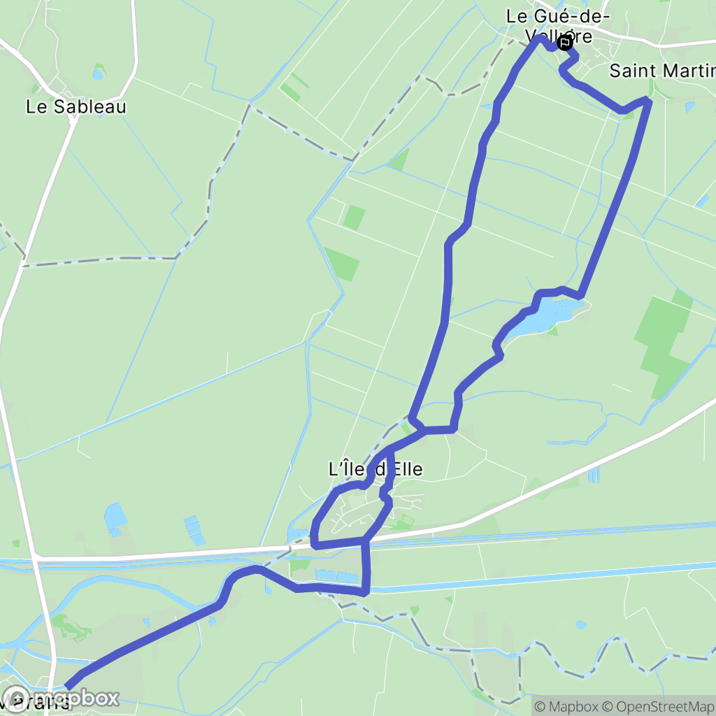 Le Gué-de-Velluire : carte du parcours de randonnée - France