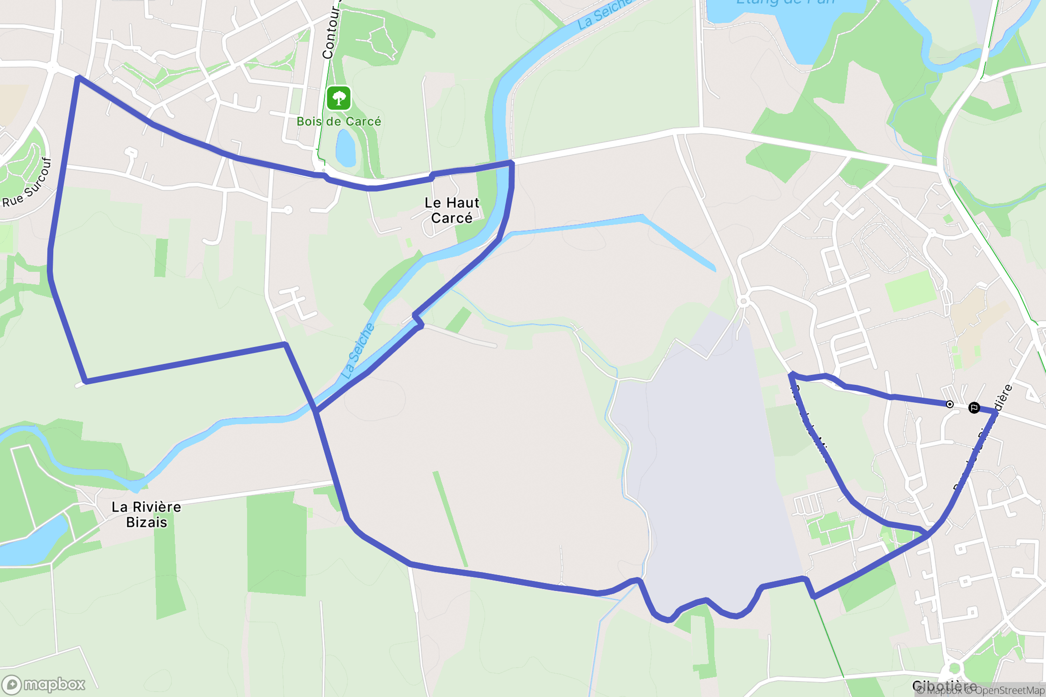 Pont-Péan : carte du parcours de randonnée - France