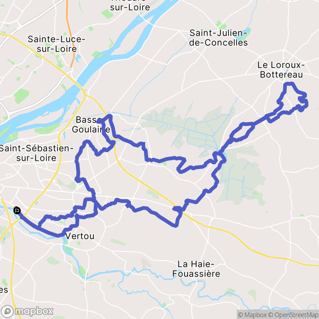 Vertou : carte du parcours de randonnée - France
