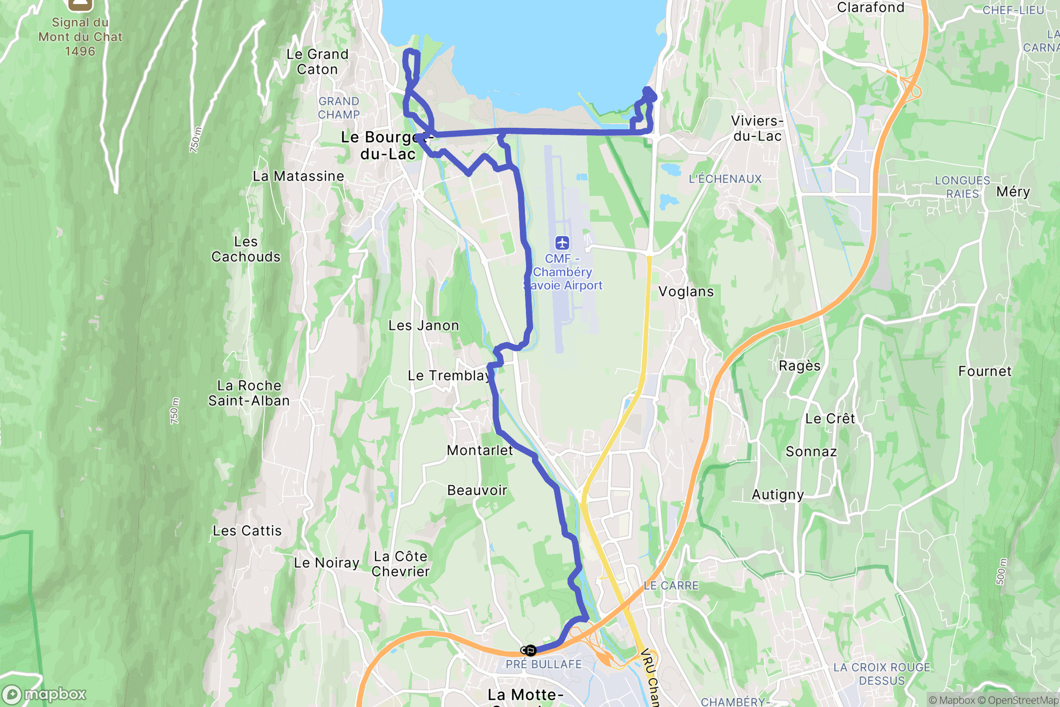 La Motte-Servolex : carte du parcours de randonnée - France