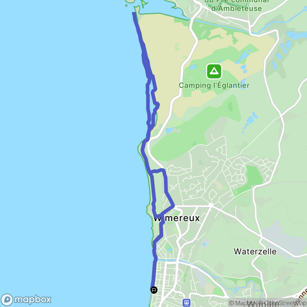 Wimereux : carte du parcours de randonnée - France