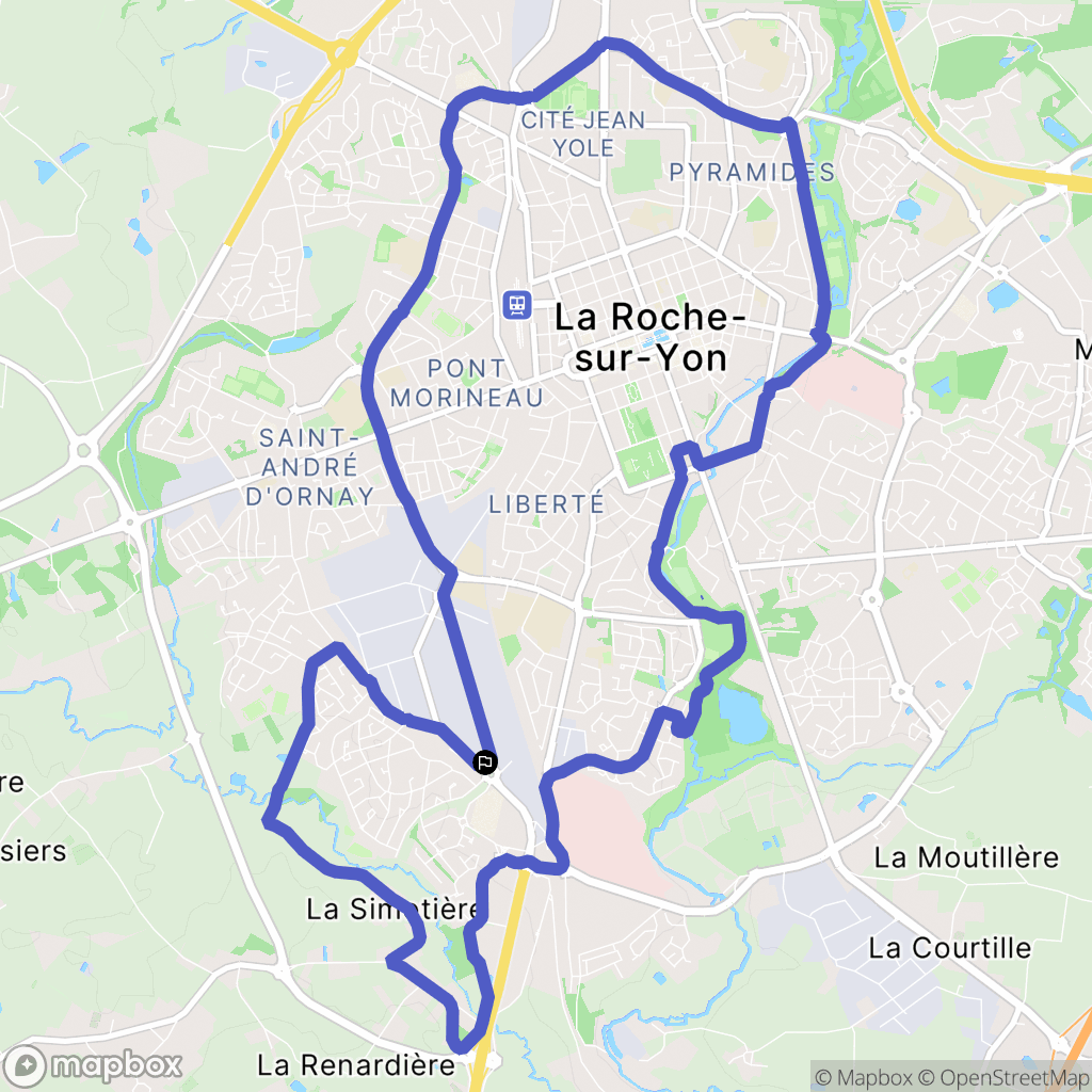 La Roche-sur-Yon : carte du parcours de randonnée - France