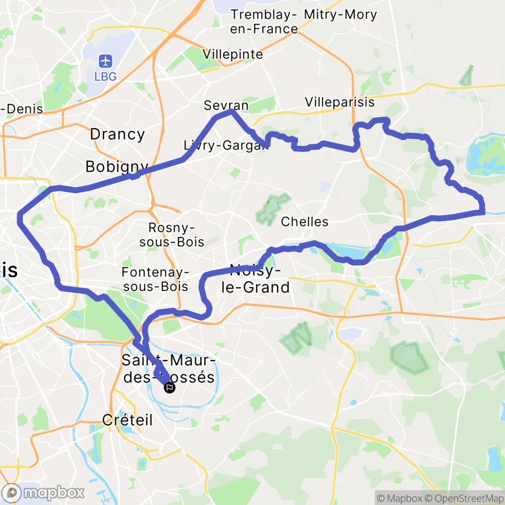 Saint-Maur-des-Fossés : carte du parcours de randonnée - France