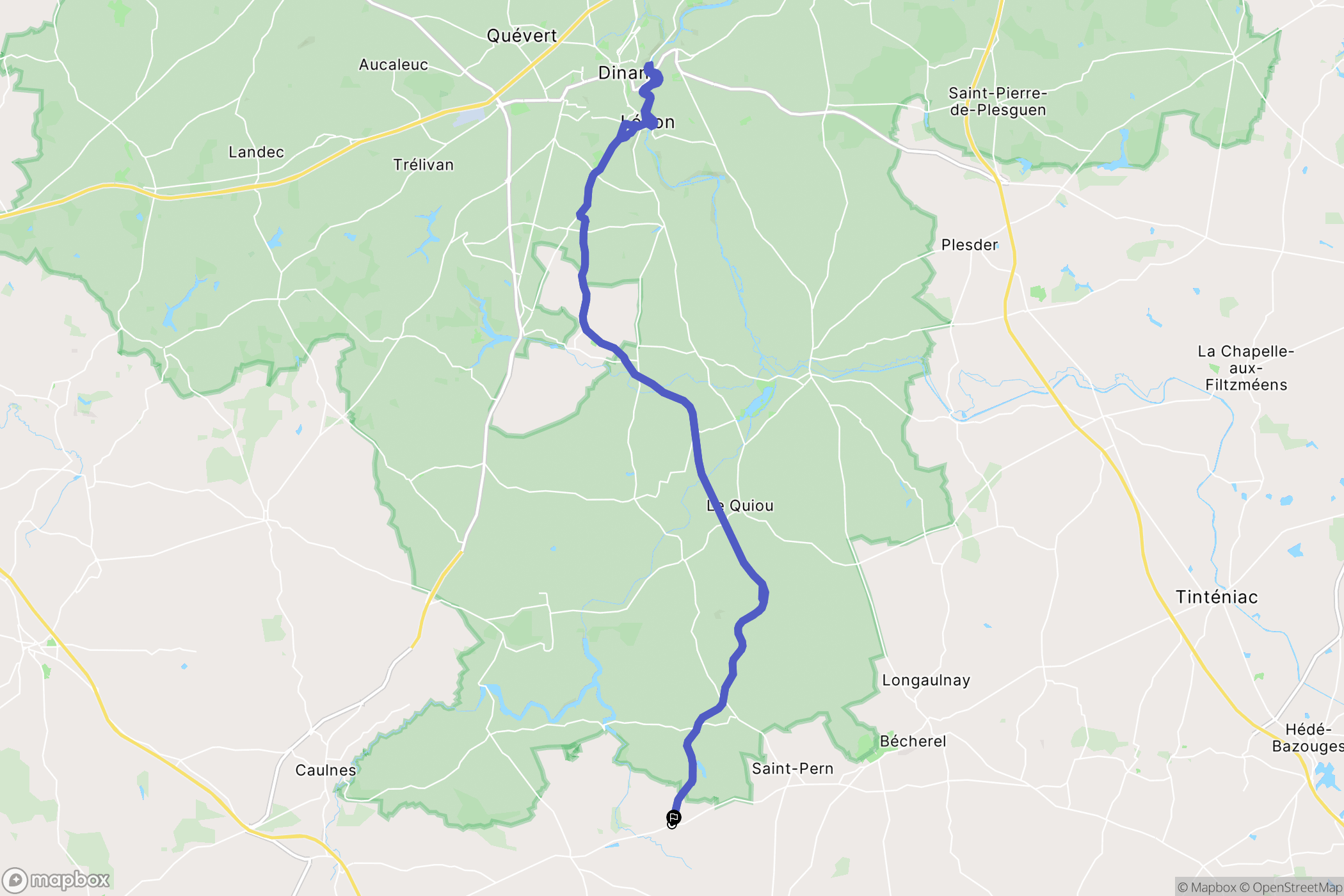 Médréac : carte du parcours de randonnée - France