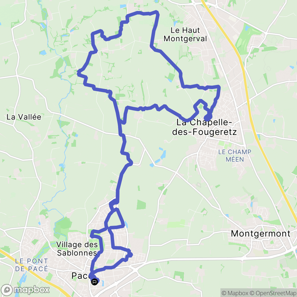 Pacé : carte du parcours de randonnée - France