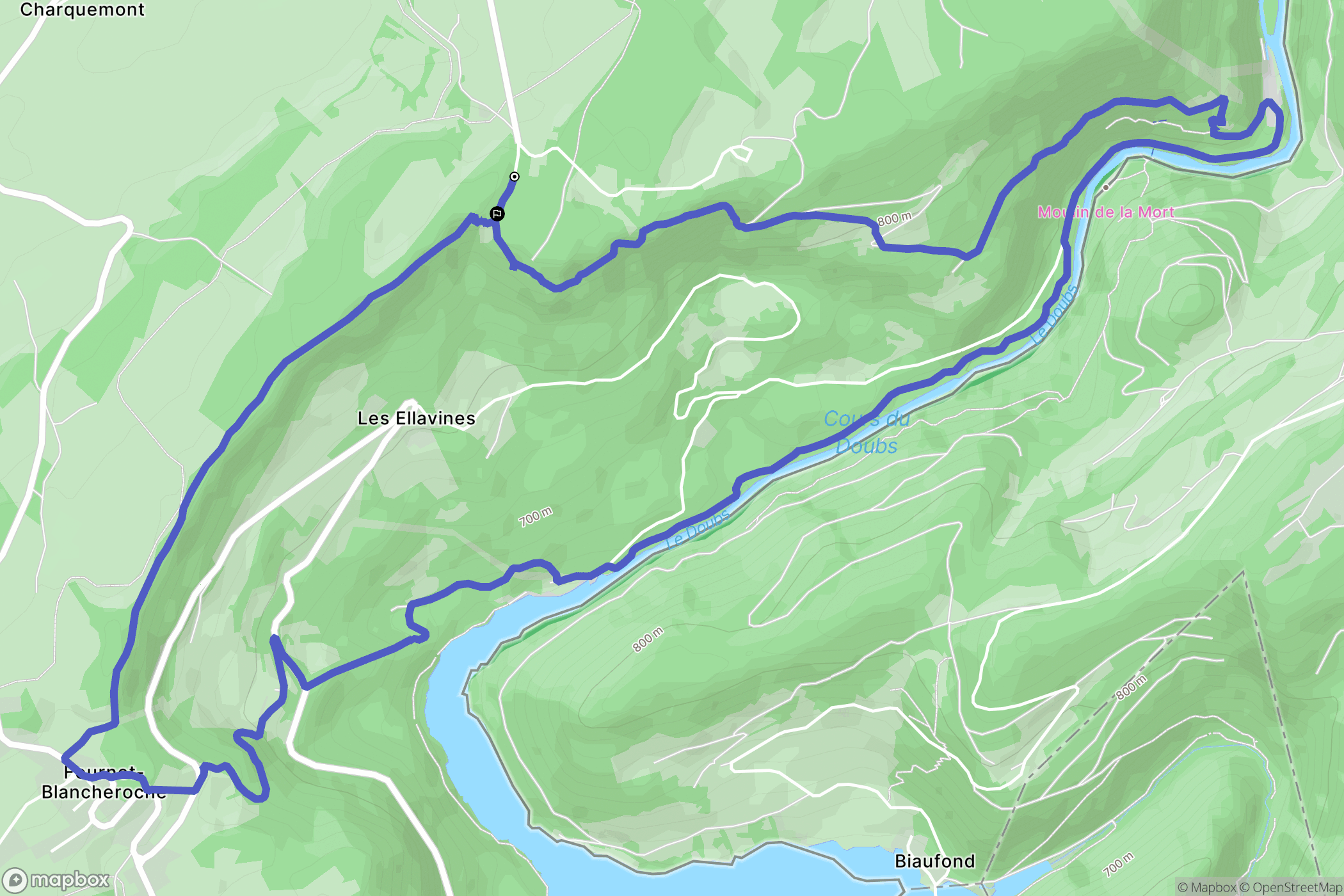 Fournet-Blancheroche : carte du parcours de randonnée - France