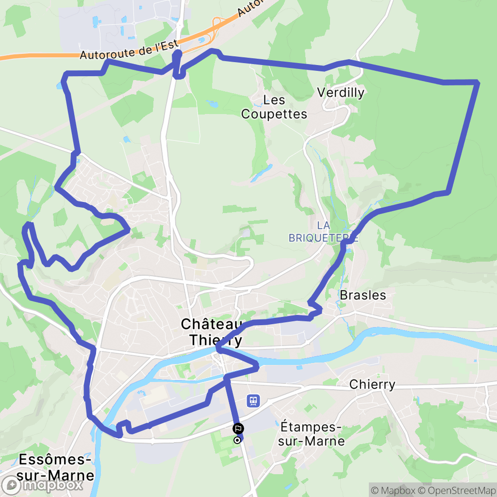 Nogentel : carte du parcours de randonnée - France