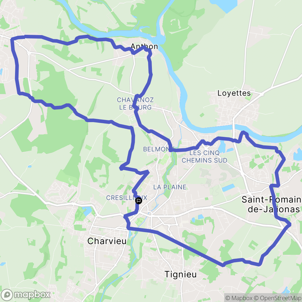 Pont-de-Chéruy : carte du parcours de randonnée - France