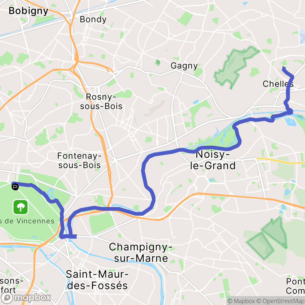 Paris : carte du parcours de randonnée - France