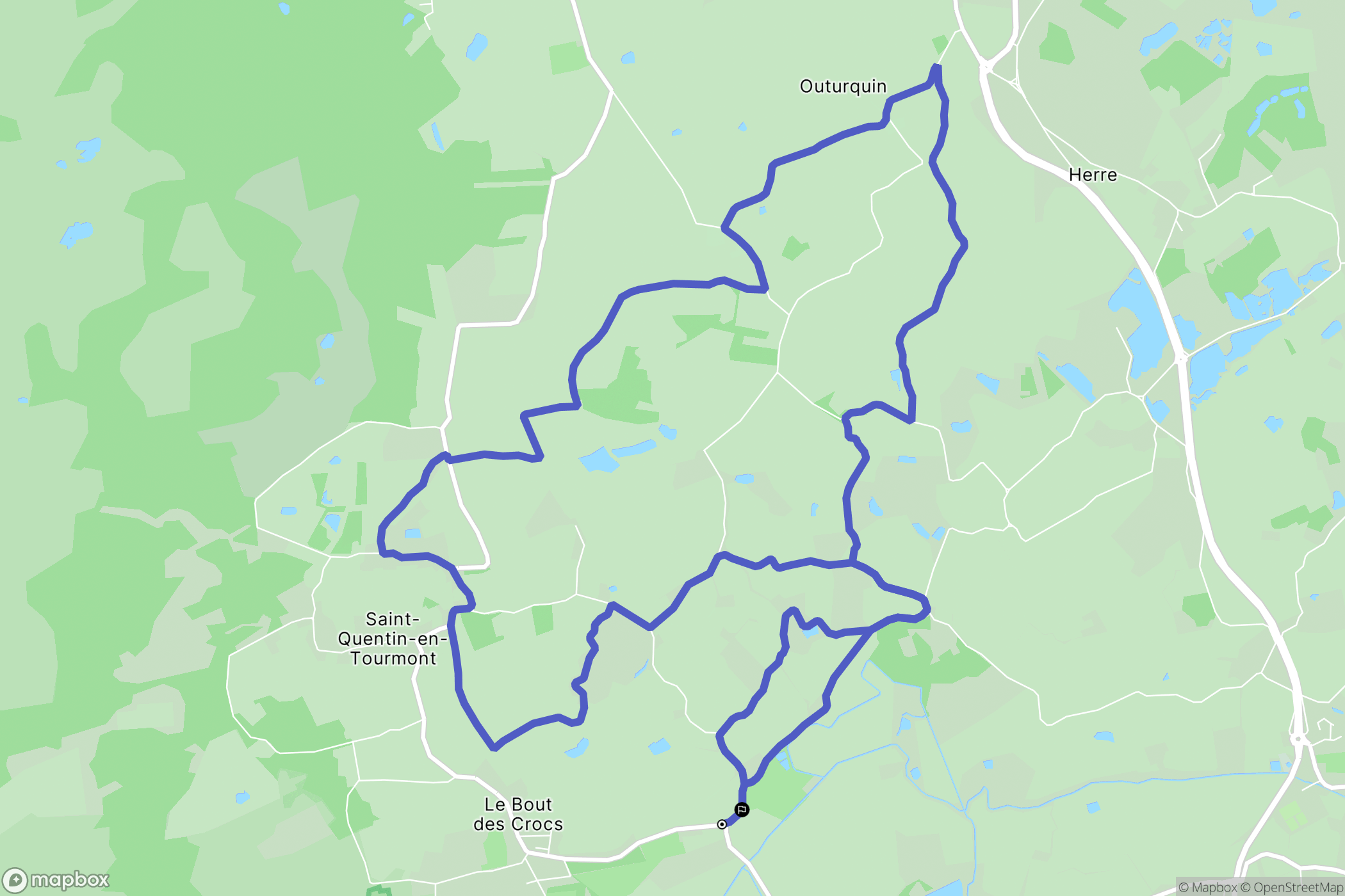 Saint-Quentin-en-Tourmont : carte du parcours de randonnée - France
