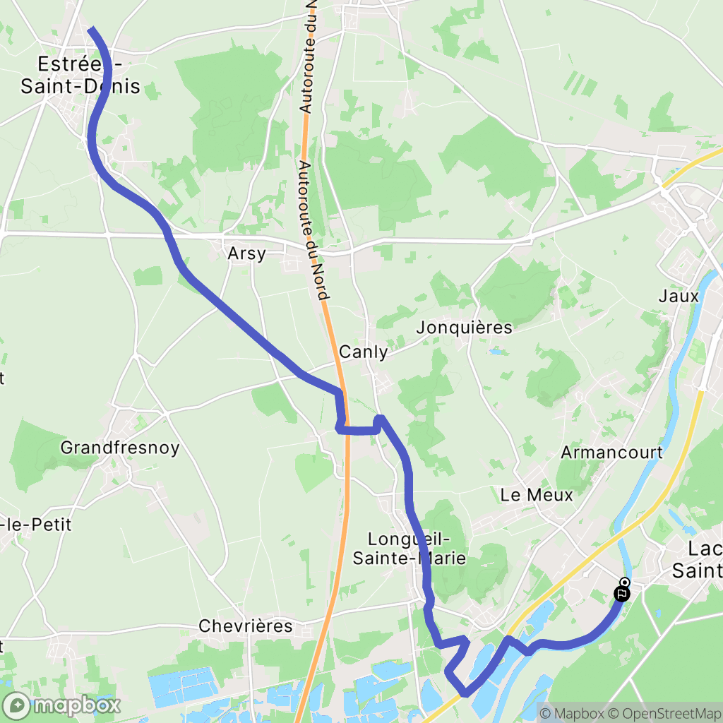 La Croix-Saint-Ouen : carte du parcours de randonnée - France