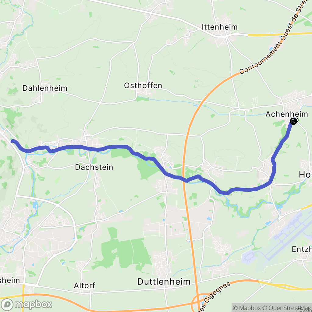 Achenheim : carte du parcours de randonnée - France