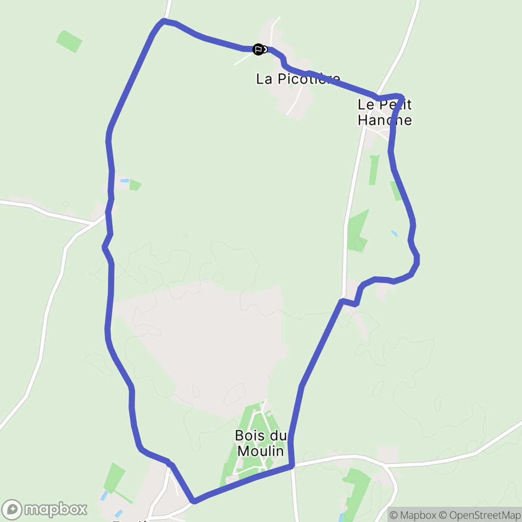 Thimert-Gâtelles : carte du parcours de randonnée - France