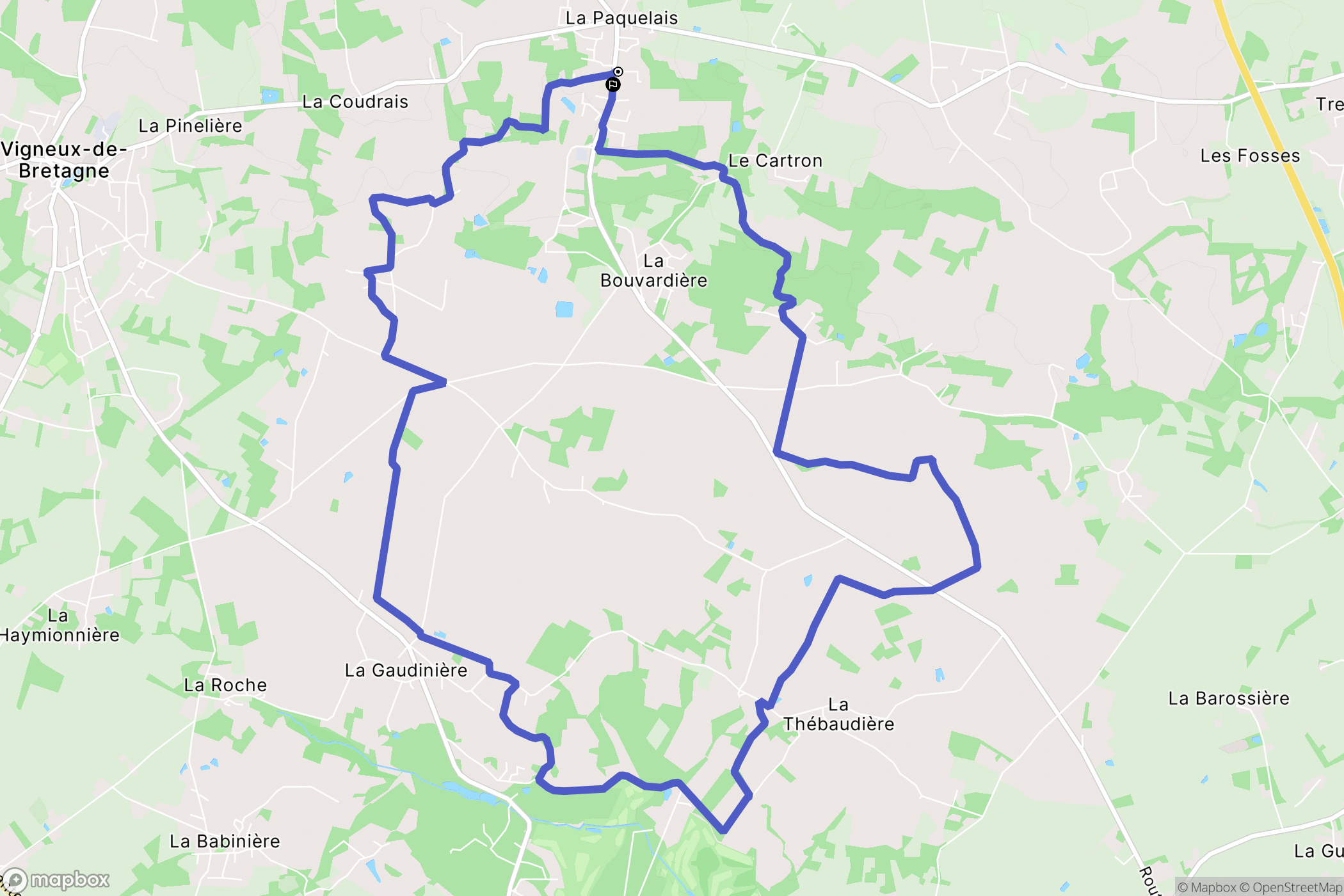Vigneux-de-Bretagne : carte du parcours de randonnée - France