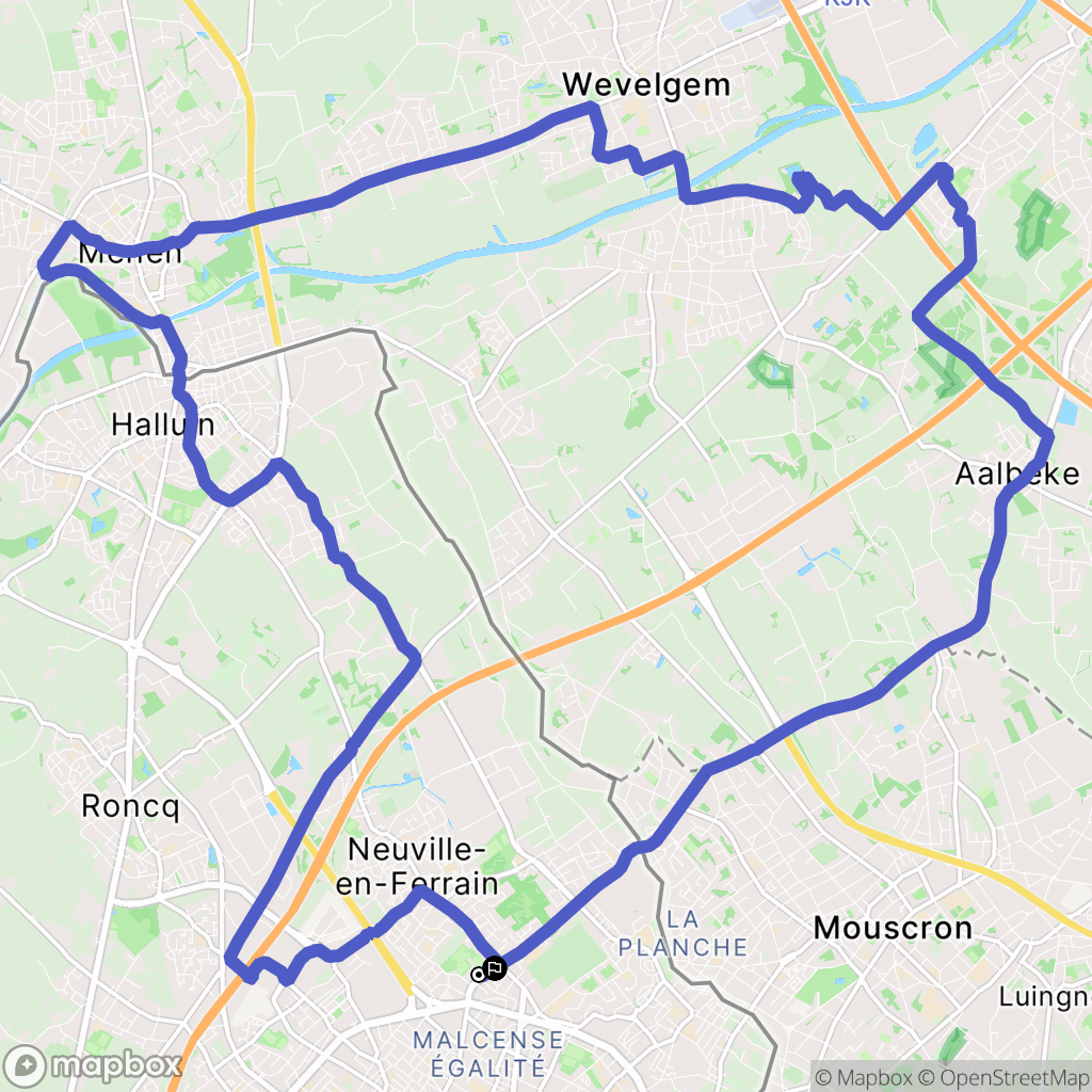 Tourcoing : carte du parcours de randonnée - France