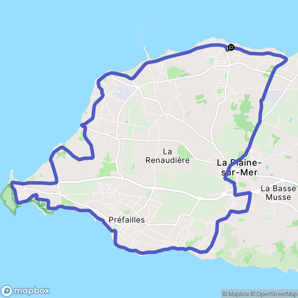 La Plaine-sur-Mer : carte du parcours de randonnée - France