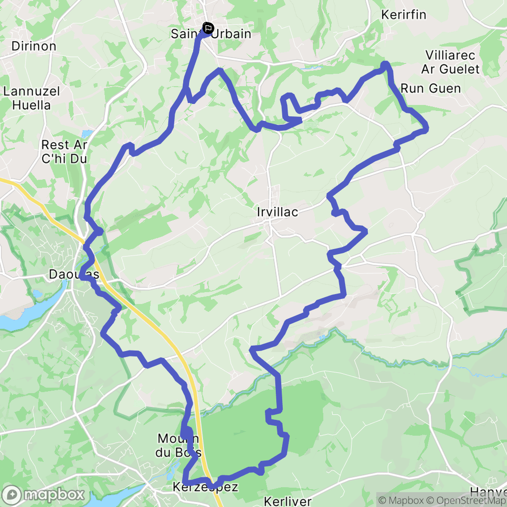 Saint-Urbain : carte du parcours de randonnée - France