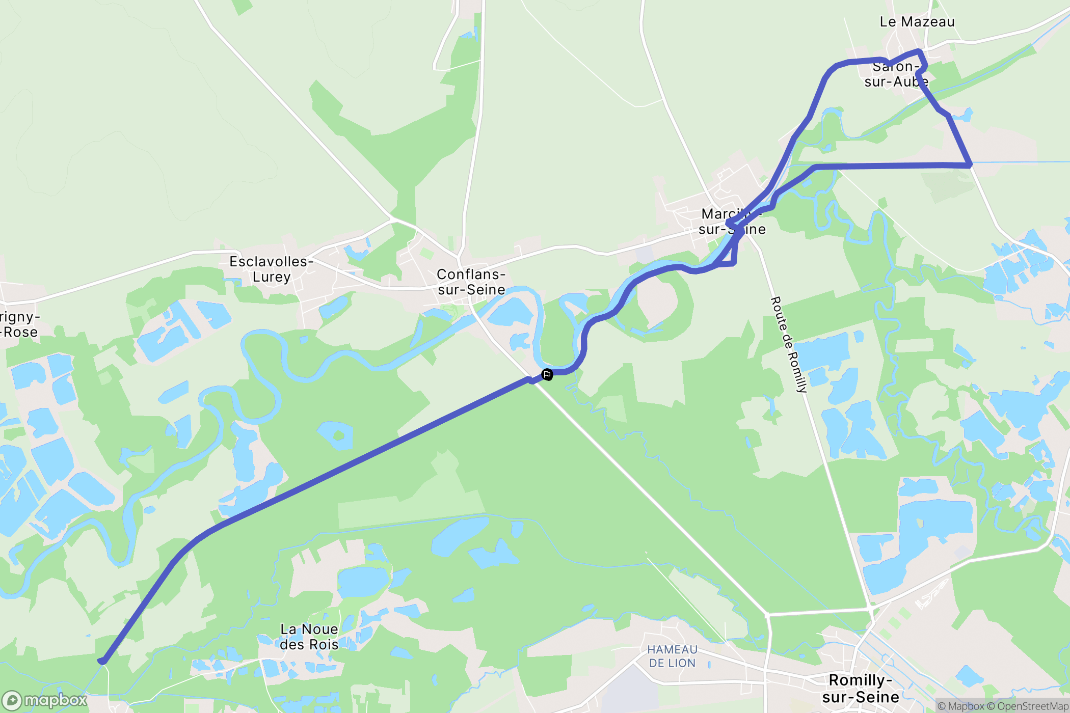 Conflans-sur-Seine : carte du parcours de randonnée - France