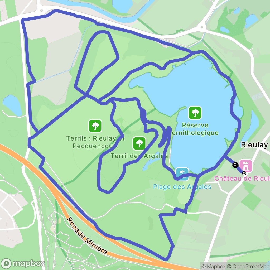 Rieulay : carte du parcours de randonnée - France