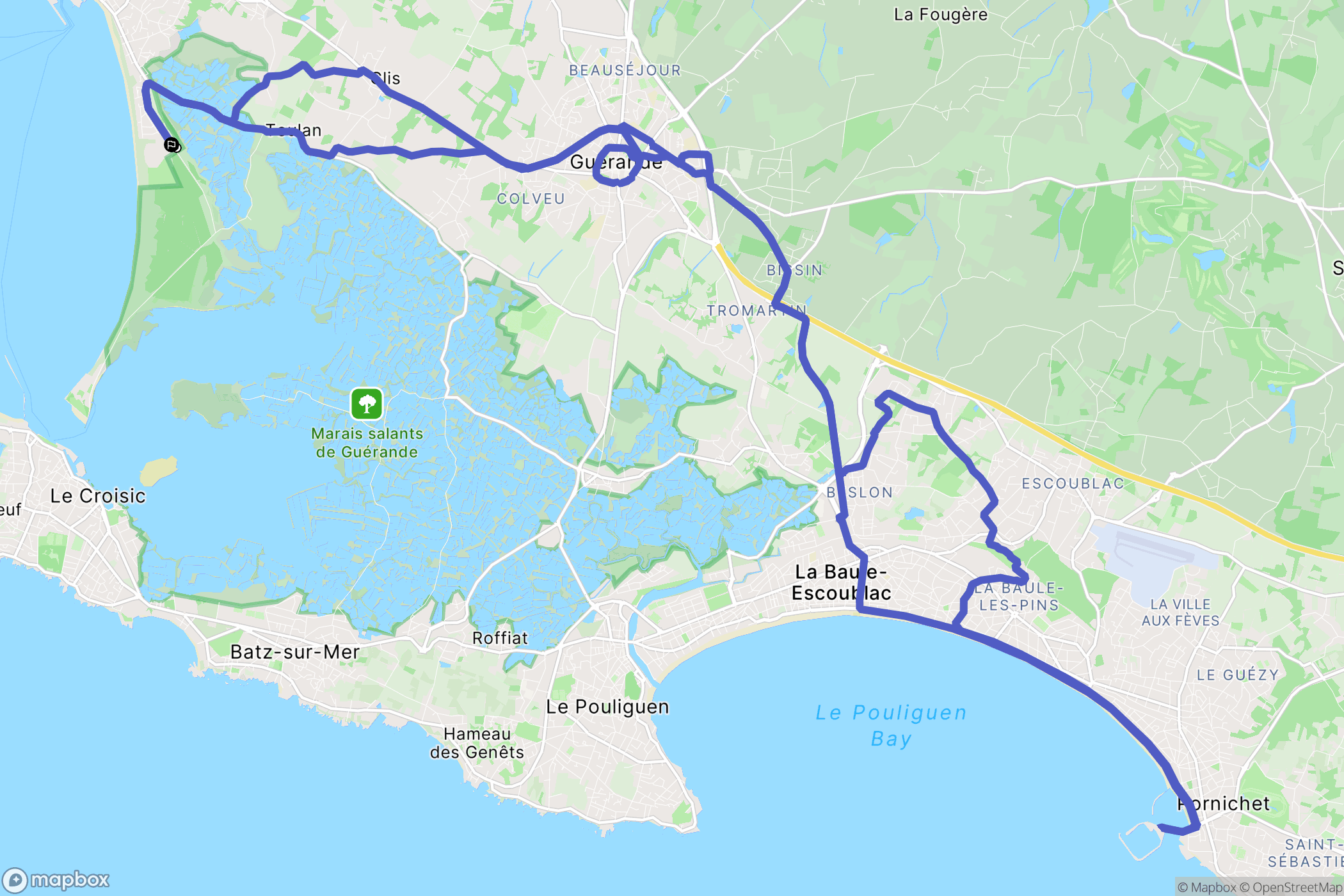 La Turballe : carte du parcours de randonnée - France