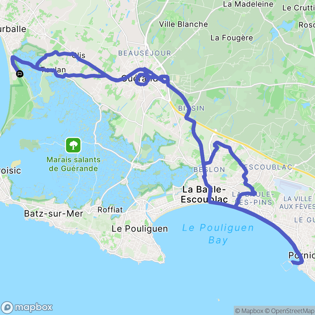 La Turballe : carte du parcours de randonnée - France