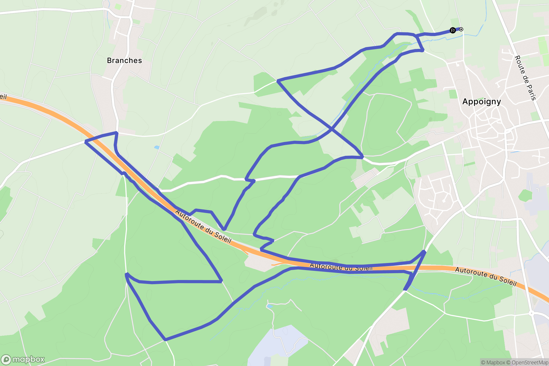 Appoigny : carte du parcours de randonnée - France